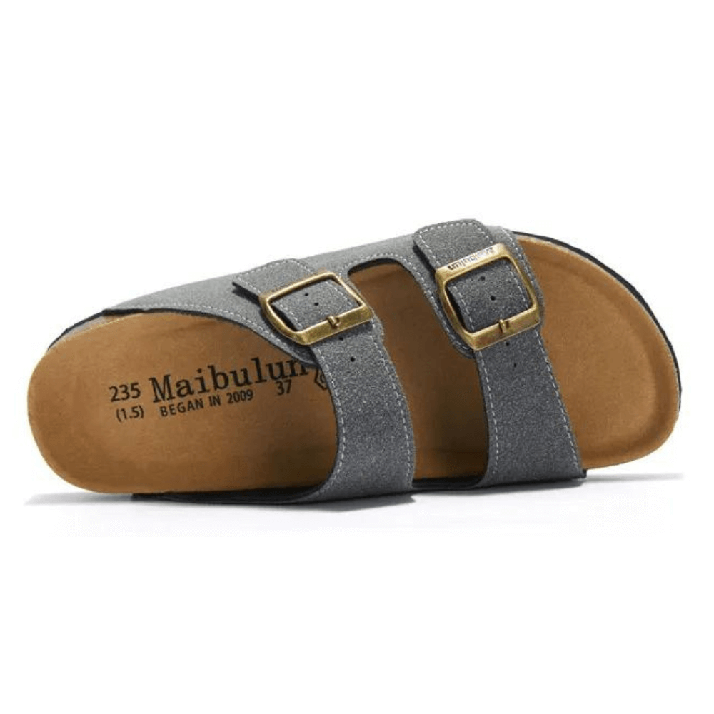 Sandália Birken Camurça, conforto excepcional com design europeu, unindo elegância atemporal e leveza. Perfeita para um estilo sofisticado e moderno.