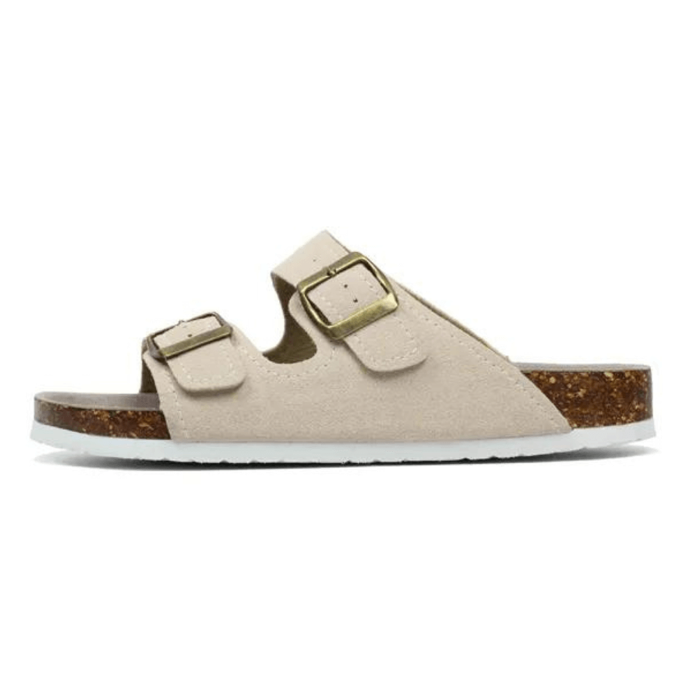 Sandália Birken Camurça, conforto excepcional com design europeu, unindo elegância atemporal e leveza. Perfeita para um estilo sofisticado e moderno.