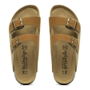 Sandália Birken Camurça, conforto excepcional com design europeu, unindo elegância atemporal e leveza. Perfeita para um estilo sofisticado e moderno.