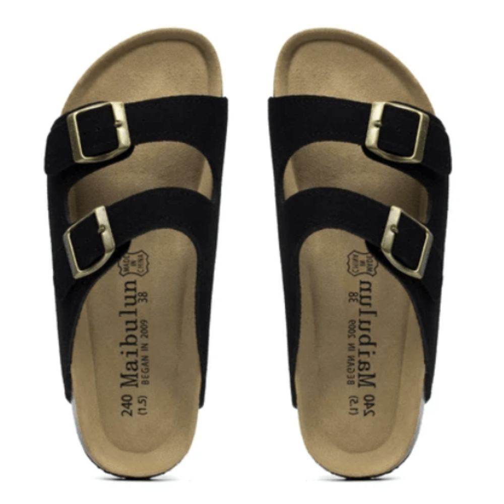 Sandália Birken Camurça, conforto excepcional com design europeu, unindo elegância atemporal e leveza. Perfeita para um estilo sofisticado e moderno.